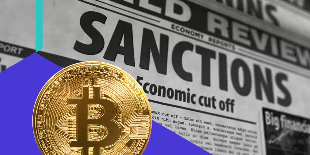 Newspaper with the word Sanctions.