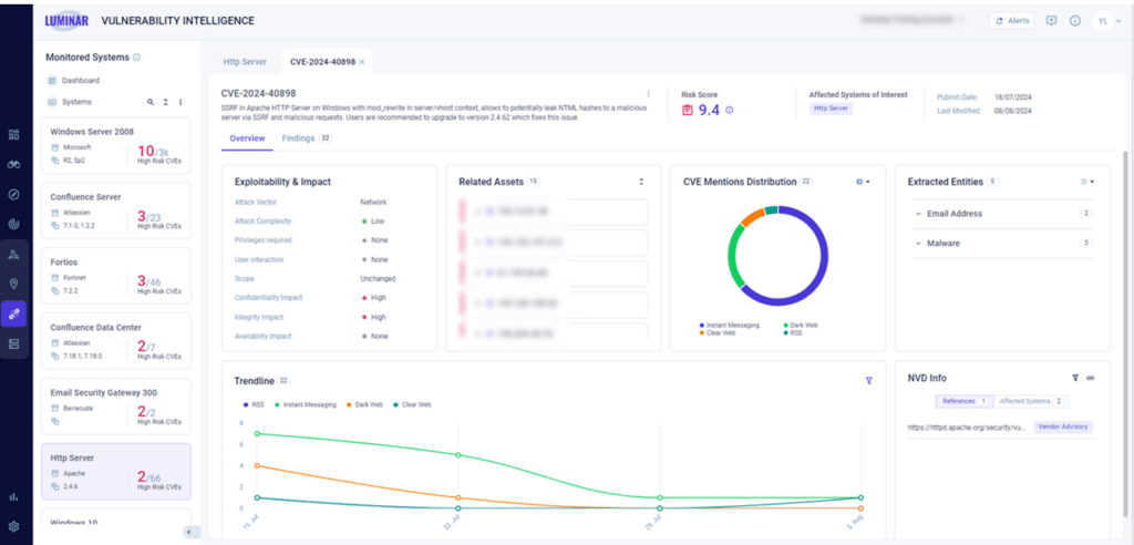 Detailed vulnerability view